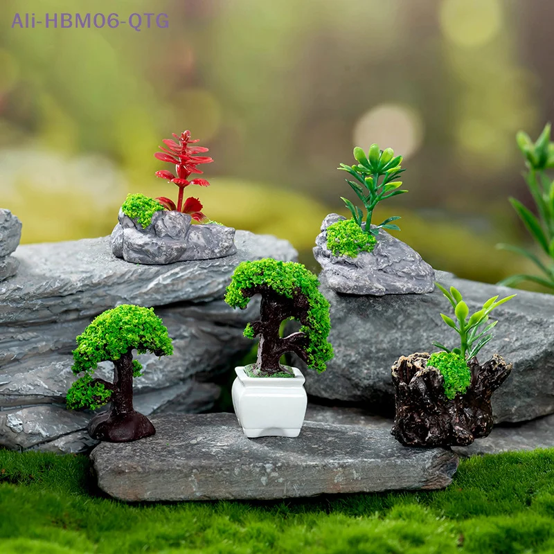 [New] Doll House Mini Simulated Green Plant Model DIY Dollhouse Home Garden Outdoor Scene Decor
