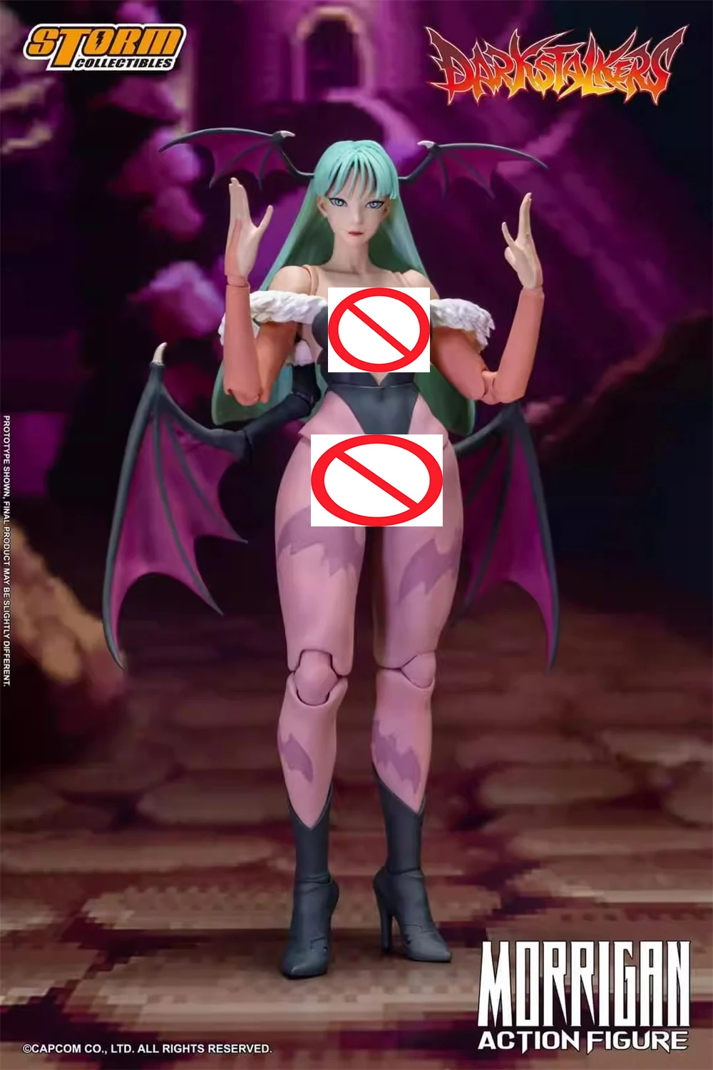 1/12 العاصفة اللعب CPDS02 لعبة لاعب القتال في الشارع موريجان مصاص دماء عمل الشكل الأزرق الشعر الخفافيش الجناح تصميم 6 "عمل الشكل