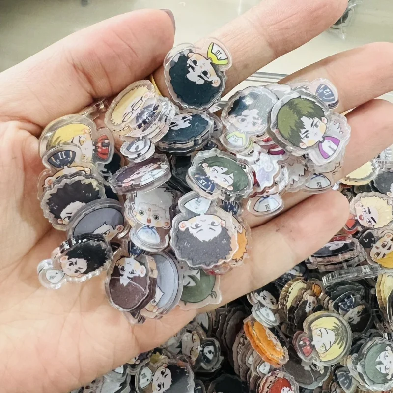 110pcs anime Haikyuu!! 1cm Acrylic Pendant kawaii volleyball boy DIY Accessory Keychain PP Clip Patch Waterproof Childrens Toys