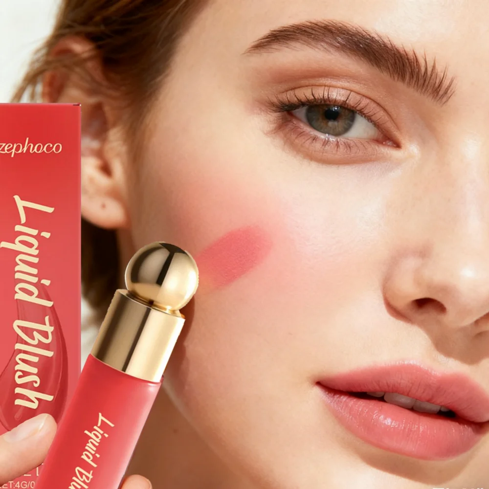 Zephoco ماتي السائل أحمر الخدود المخملية أحمر الخدود البرتقالي الخوخ الوجه الصباغ دائم الجمال الطبيعي الخد تينت كريم أحمر الخدود ماكياج #1