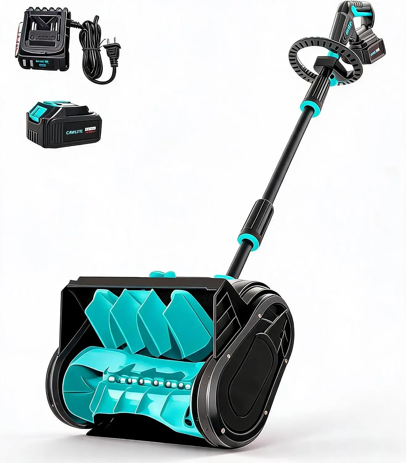 13in Cordless Snow Blower 20V Electric Snow Shovel Driveway 16.5 Ft Snow Throwing Distance for Walkways Deck Stair Snow Removal