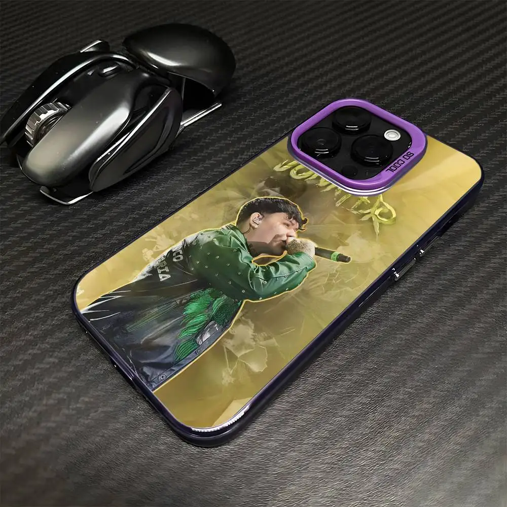 حافظة هاتف Junior H $AD B-BOYZ لهاتف iPhone17,16,15,14,13,12,11 Plus، Pro Max غطاء مقاوم للصدمات باللون الأرجواني غير اللامع