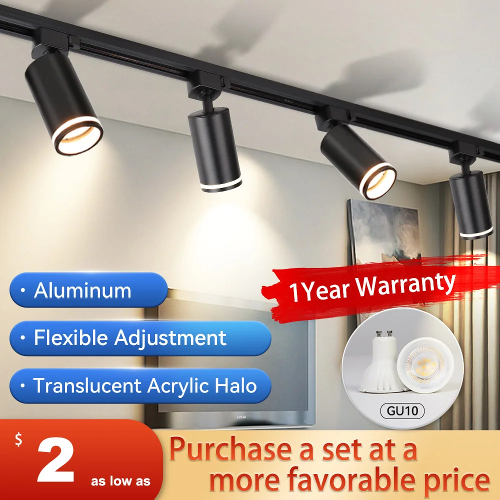 

Светодиодный светильник GU10 Трековый светильник Светодиодный потолочный светильник Трековый потолочный точечный светильник Прожектор Светильник Магазин одежды Набор рельсов Точечный светодиодный светильник