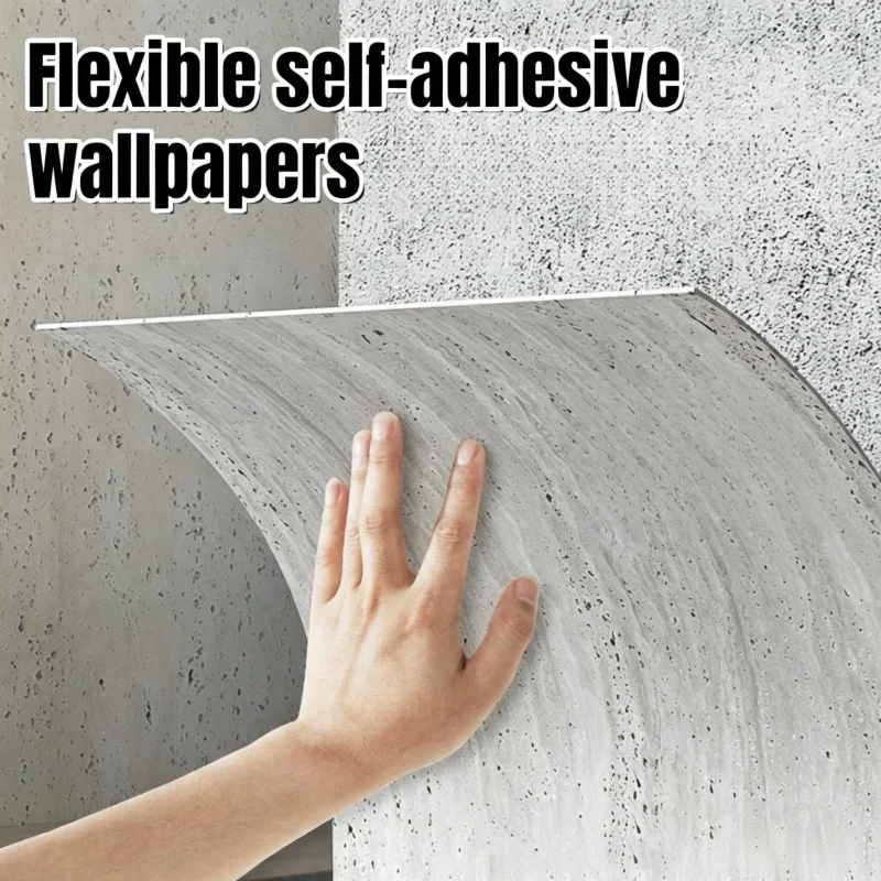Stone Textured Thick Foam Wall Panels Self-Adhesive Faux Travertine Wall Panels Waterproof Stain-Resistant Wallpaper for Walls