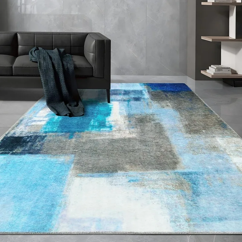 

Rugs for Living RoomRugs for Bedroom Area Rugs with Abstract Painting Blue