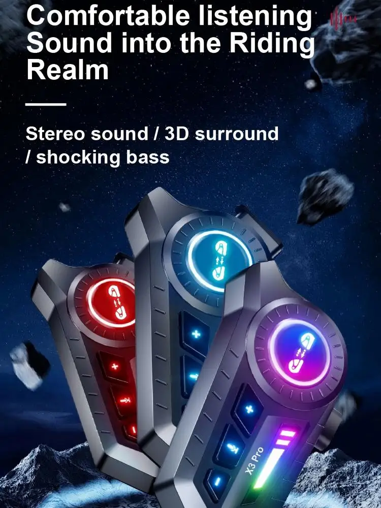 For motorcycle Long Standby 800m Motorcycle Helmet Intercom Headset Bluetooth motorcycle noise-cancelling headphones