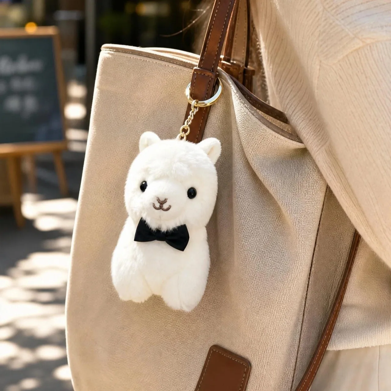 llama keychain Alpaca Plush Pendant Creative Kawaii Doll Keychain Fashion Student Backpack Decoration Accessories Birthday Gi