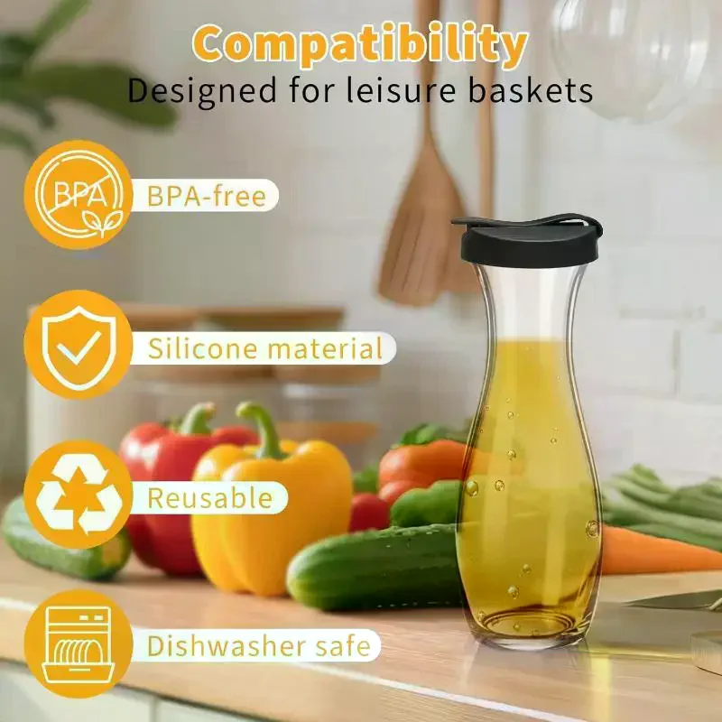 [MA]Silicone Replacement Pour Spout Lid Reusable Leak Proof Seal Cap For Salad Dressing Juice Coffee Bottles Kitchen Storage Use