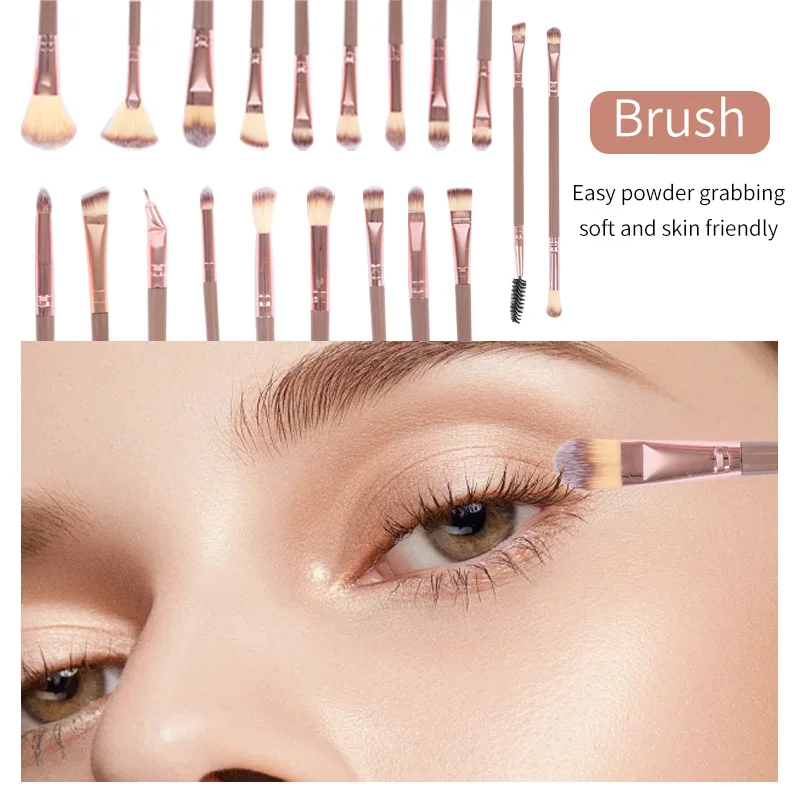 20pcs/40pcs Makeup Tool Set Women Soft Fluffy Powder Puff Cosmetic Foundation Eyeshadow Concealer Makeup Brush and Wash Headband
