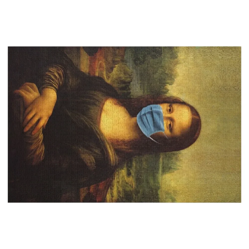 

Mona Lisa with Mask Jigsaw Puzzle Personalized For Kids Children Personalized Baby Object With Personalized Photo Puzzle