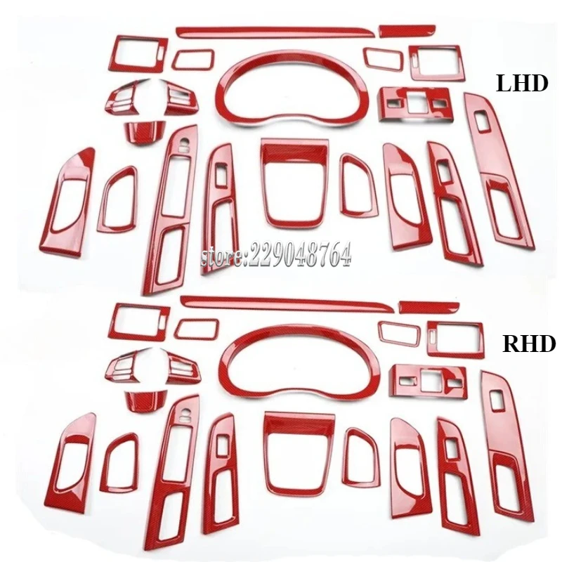 

LHD RHD For Subaru WRX STI XV 2014-2020 ABS Red Carbon Fiber Gear Shift Panel Cover Trim Window Switch Frame Sticker Styling
