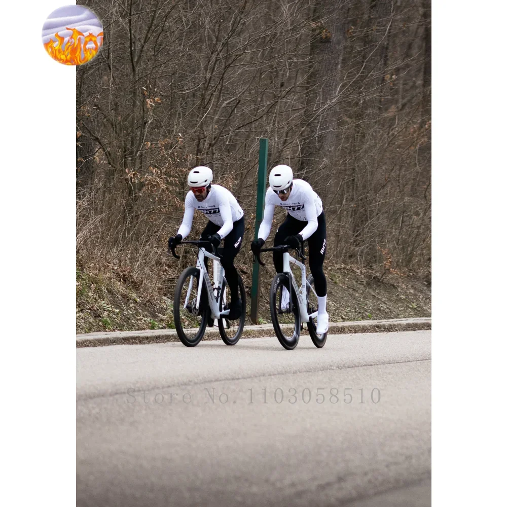 

RH77 Зимний велосипедный трикотаж с длинными рукавами, зимняя термофлисовая одежда для велоспорта, мужской велосипедный трикотаж, куртка для шоссейного велосипеда MTB, велосипедная рубашка