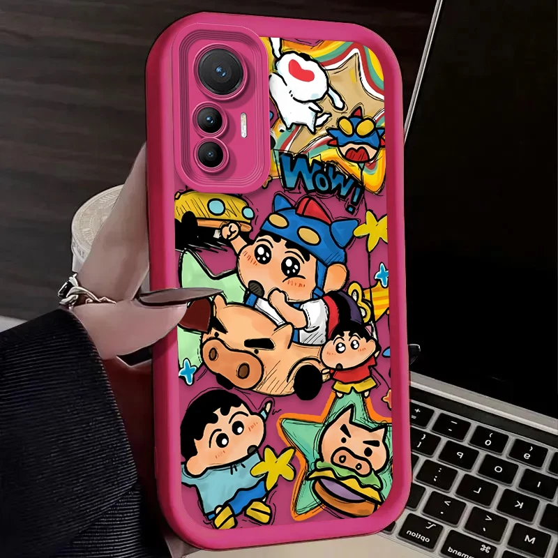 Cute C-Crayon S-ShinChan Case For Xiaomi Poco X6 X7 F5 F6 X5 X3 NFC F3 M6 Pro 4G Mi 13 12 11 Lite 5G 14 13T 12T 11T 14T Pro Etui view 5