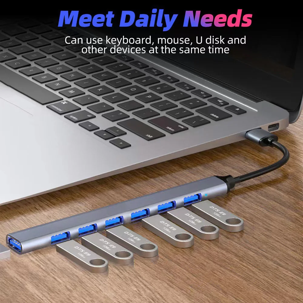 7-in-1 7in2 USB Splitter Hub Adapter USB-A & Type-C 3.0 for Xiaomi Lenovo MacBook Air pro PC Computer OTG Extension Accessories