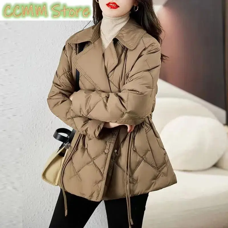 Suit Collar Women's Light Down Cotton Short Coat Slim Winter Female Explosion Jacket In Small Fashion Overcoat