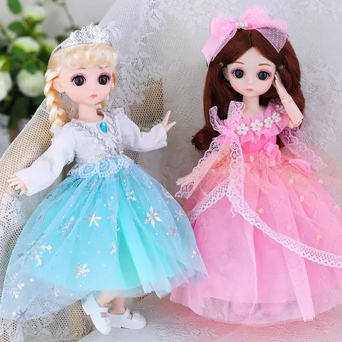 30cm BJD Princess Doll 1/6 Mini Doll Toy with Clothes Shoes Dress Up 20 Joints Movable Cute Sweet Face Child Girl Birthday Gift