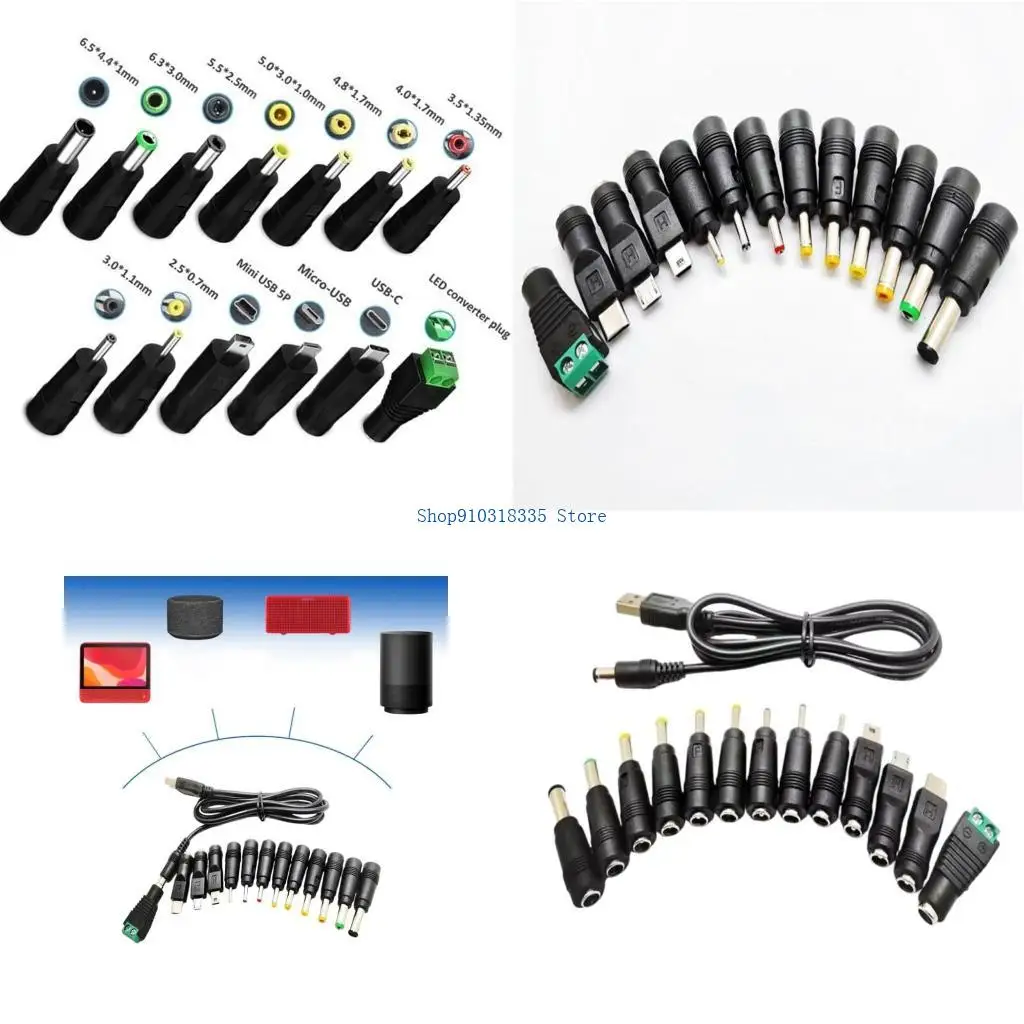 

1,5 м USB до 5,5x2,1 мм зарядное устройство с 13 разъемами, установленными для мониторинга камер