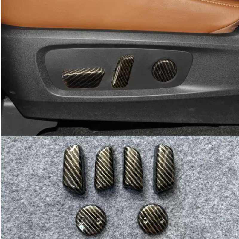 

For Nissan Pathfinder 2024 Car Styling Accessories ABS Carbon Fibre Seat Adjustment Switch Knob And Frame Trim Covers