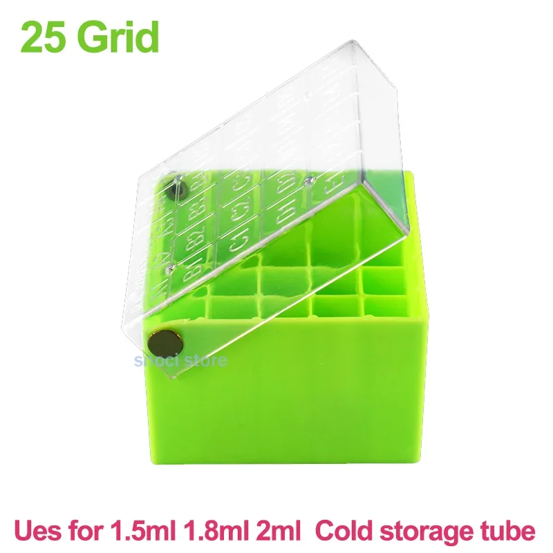 Tube Box Frozen Storage Tube Boxes Sample Frozen Tube Box Cryogenic Storage Box 25Holes 1.5ml 1.8ml 2ml Laboratory Supplies