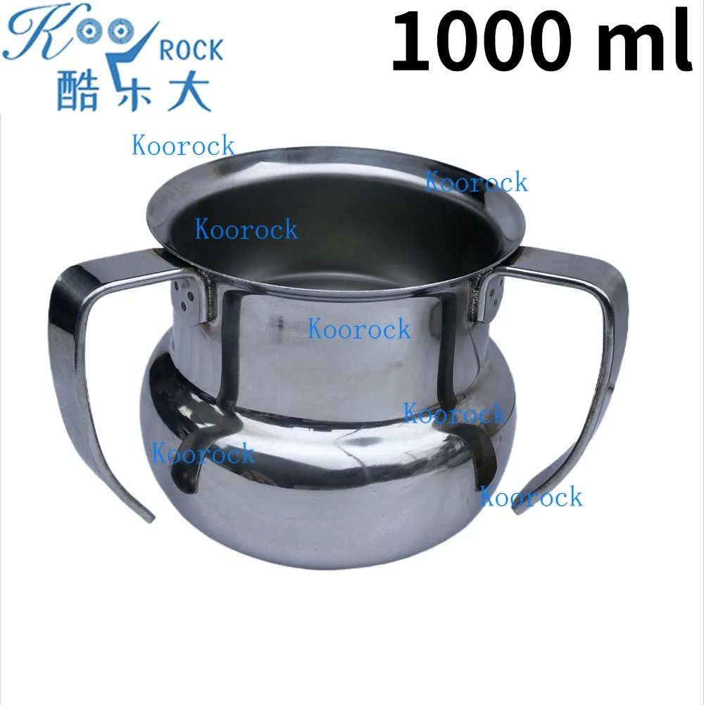 1000ml Handcrafted Stainless Steel Netilat Yadayim Ritual Hand Washing Cup for Shabbat And Passover Elegant Jewish Gift