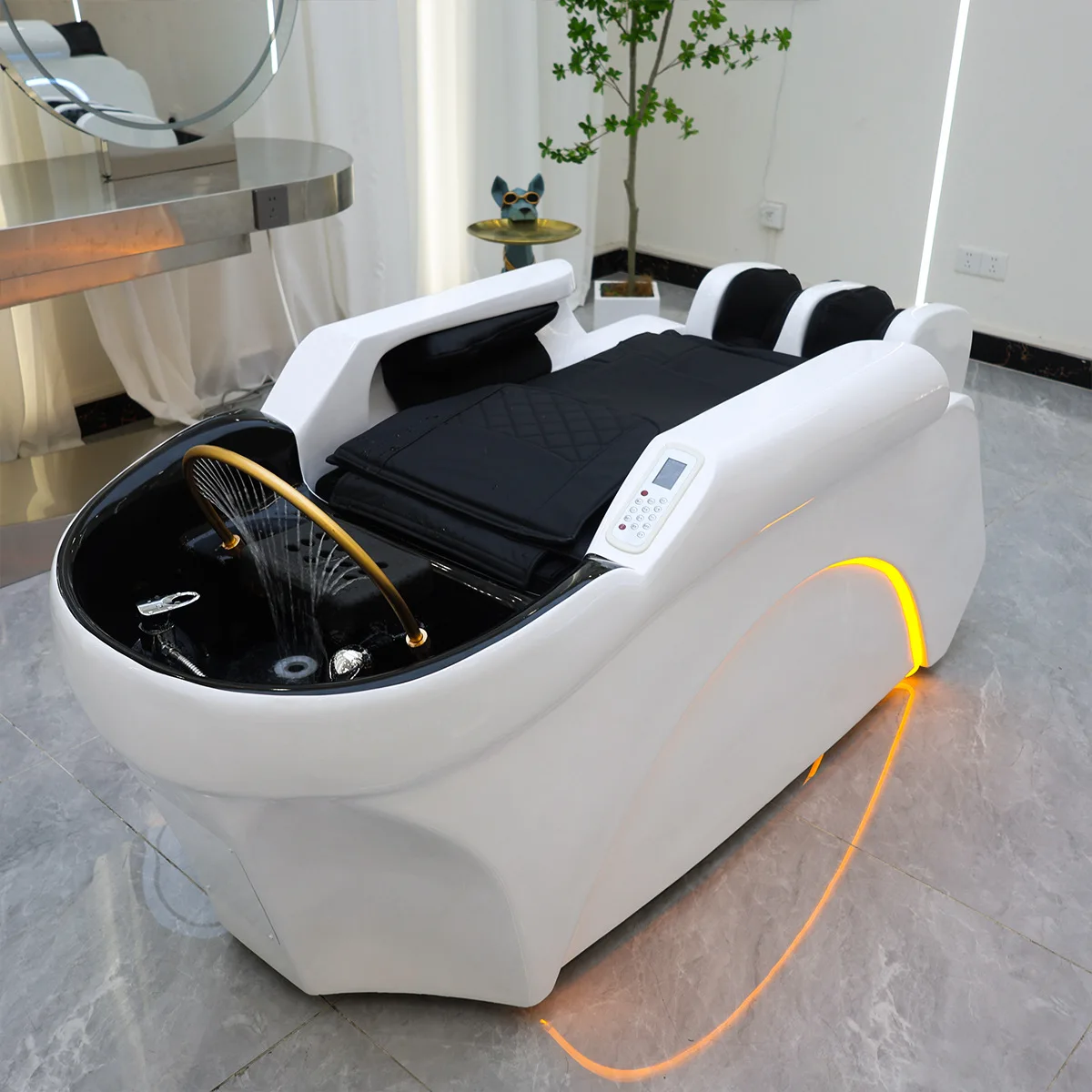 Factory Direct 2026 Top Rated Automatic Massage Smart Electric Shampoo Bed Barber Shop Hair Flush Bed Hair Salon Water