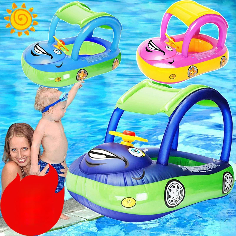 Car Shape Toddler Pool Floats Baby Swimming Ring Beach Toys Pool Float For Kids Swim Floaties Floaty Swim Ring For Toddlers 4-6