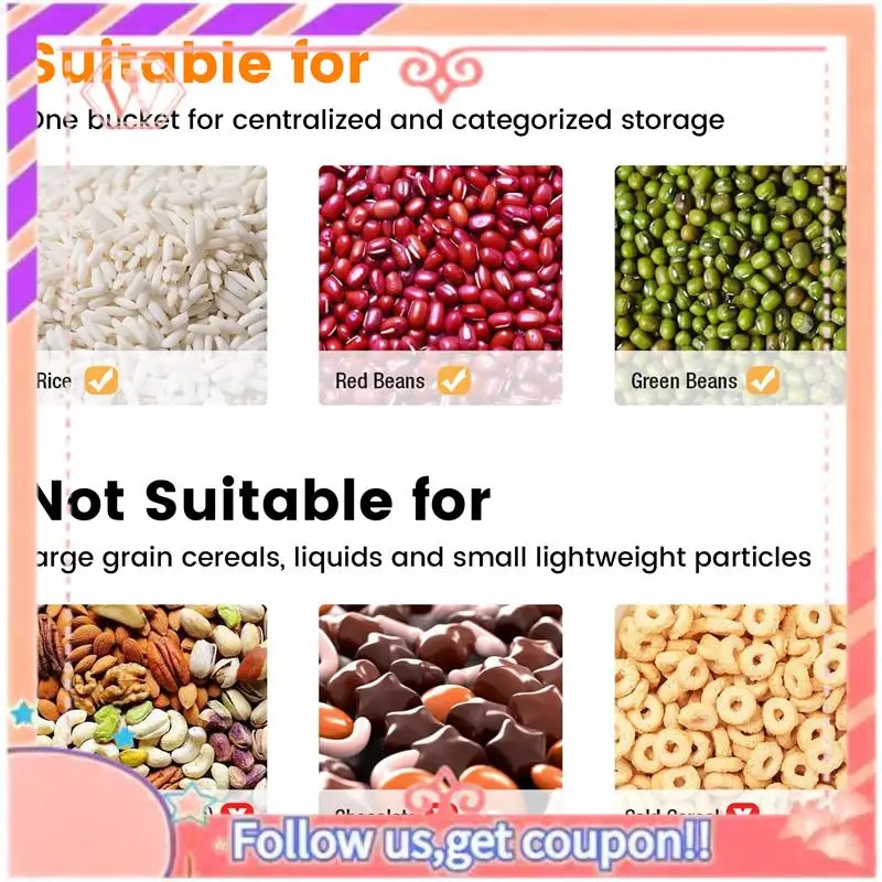 

Upgraded Rotating Food Dispenser Rice Bucket Rice Storage Tank Sealed Grain Container Storage Box For Home And Kitchen