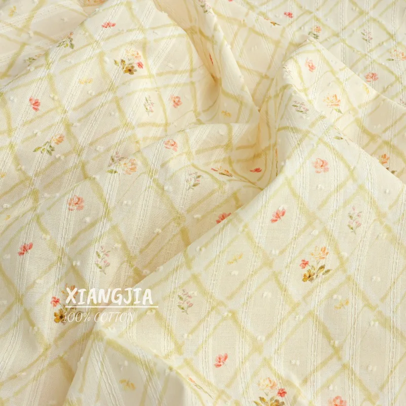145x50cm Frisch Gestreifter Reiner Baumwoll-Jacquardstoff mit Karomuster, Baby-Klasse A, für Vorhänge, Hemden, Kleider und Näharbeiten – Detail 2