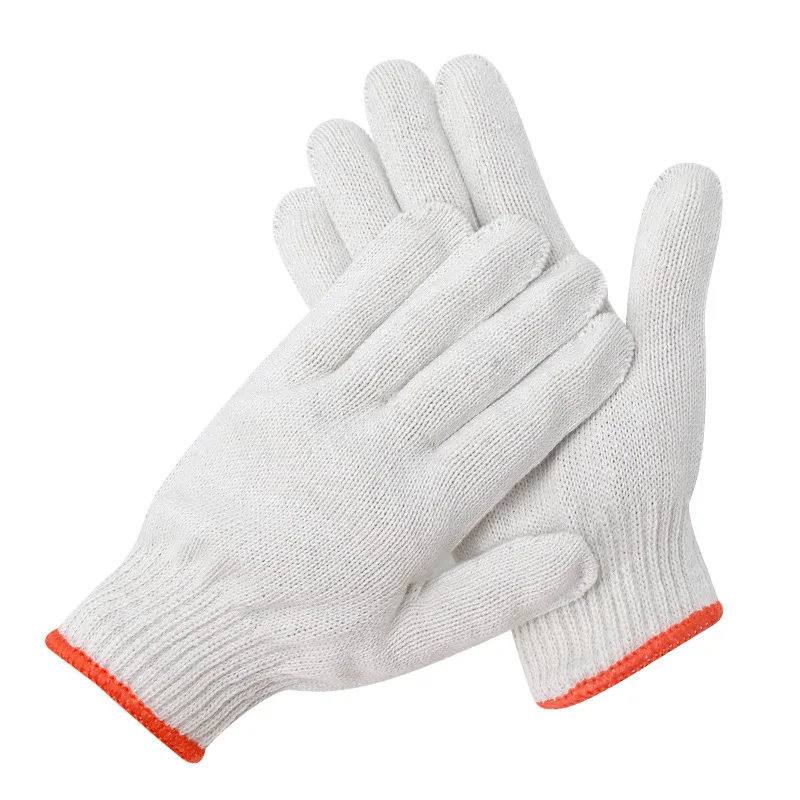 Vitcoco 12 pares luvas de algodão abajur engrossado resistente ao desgaste luvas de proteção de trabalho de algodão branco