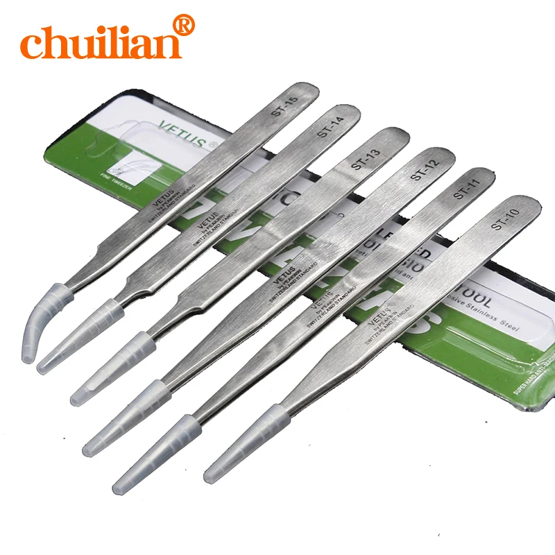 1pcs high quality 10-15 tainless Steel Tweezers Set Maintenance Tools Kits