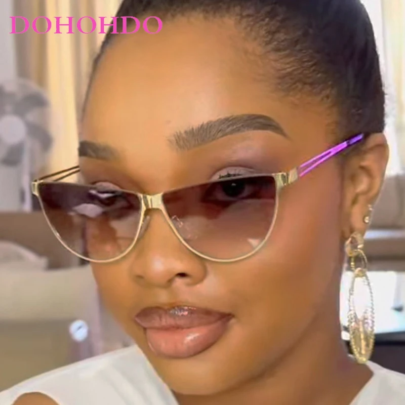 

Trendy Luxury Brand Designer Sunglasses Men Punk Metal Cat Eye Sunglasses Women Party Drive Travel Eyeglasses UV400 Lentes Mujer