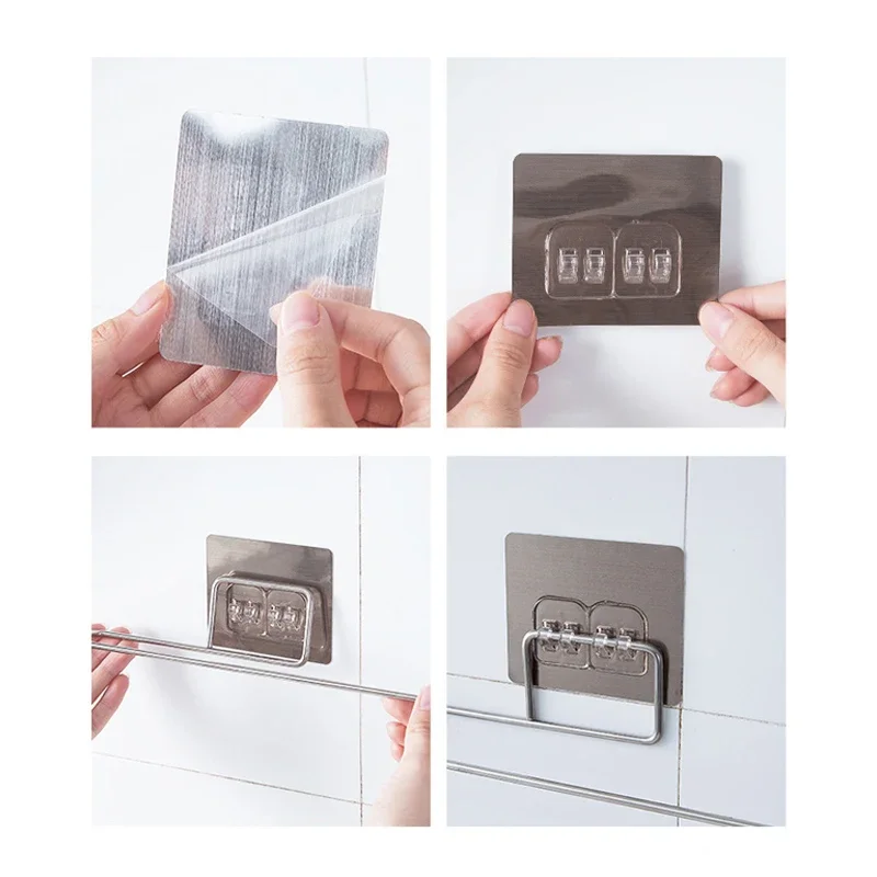 1PCS Kitchen Paper Towel Holder Adhesive Toilet Paper Rack Towel Hanger Tissue Dispenser Roll Napkin Cabinet Storage Accessories