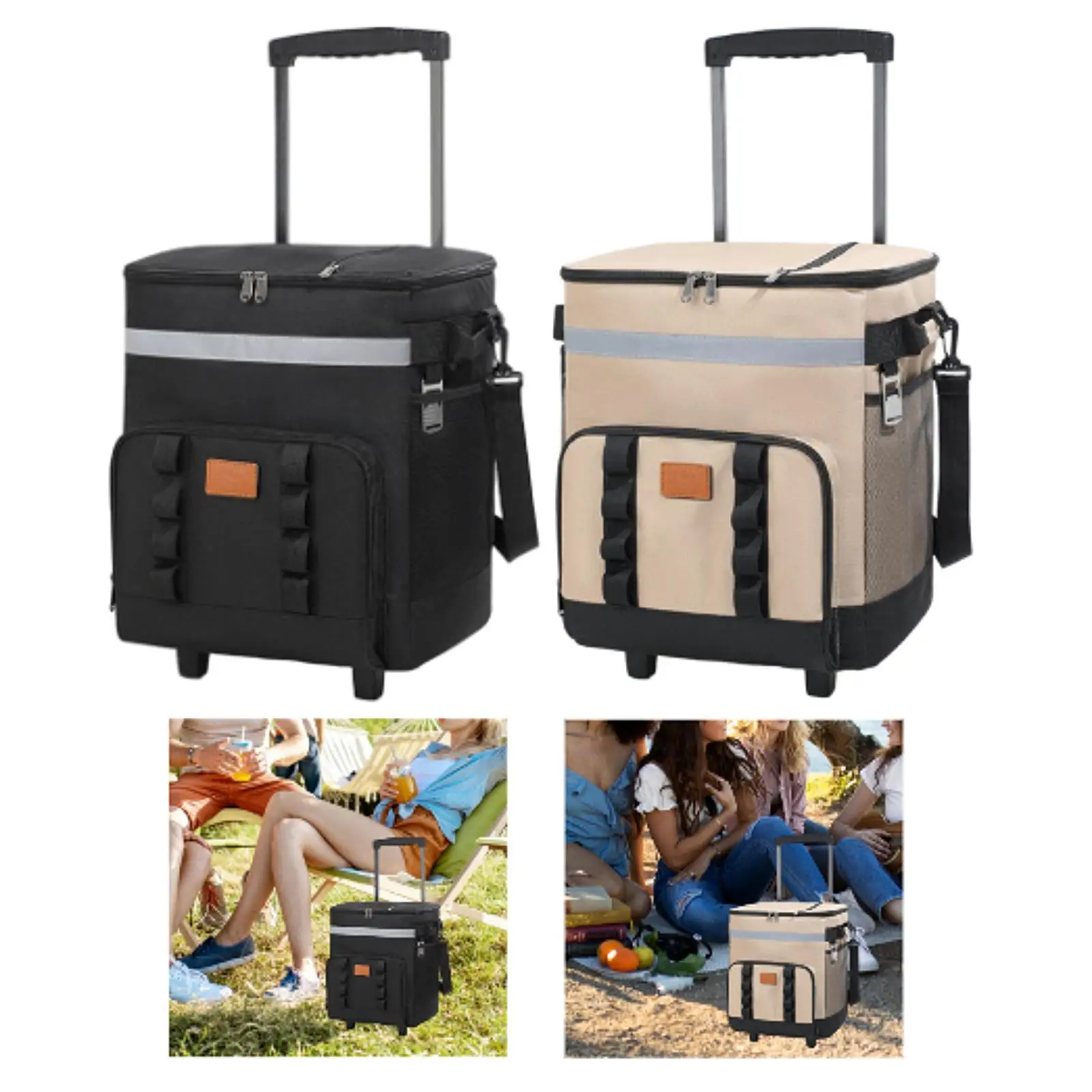 Cooler Bag Insulated 35 L Storage Rolling Cooler Cart for Park Beach Outdoor - view 5