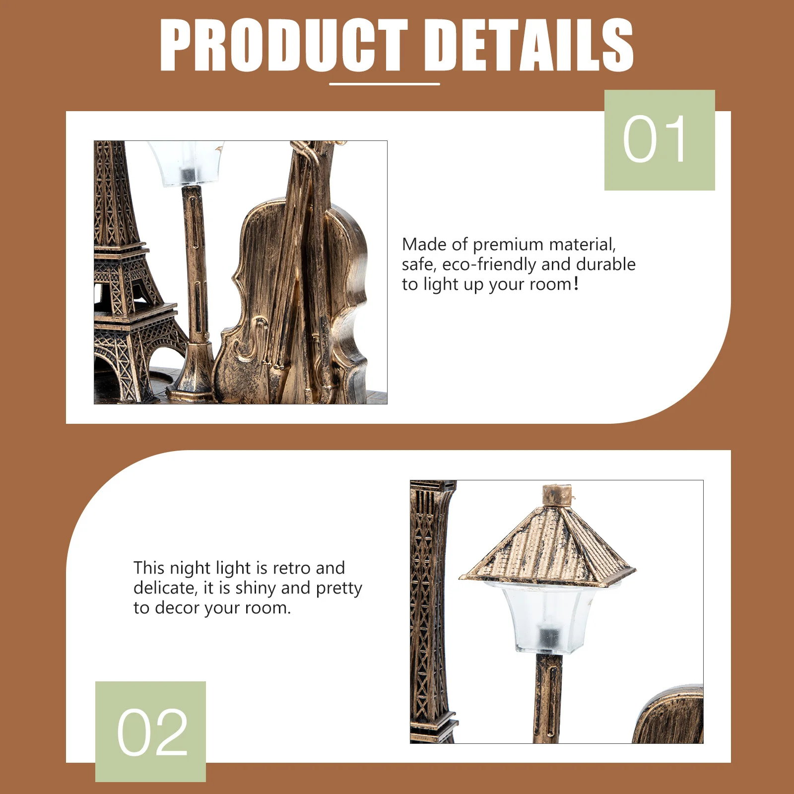

Eiffel Tower Night Light Vintage Desktop Decoration Office Room Decorative Art Craft Gift For 10 Year Old