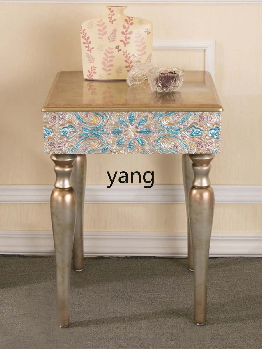 LMM โมเดิร์นจีนหรูหราโต๊ะกาแฟขนาดเล็กห้องนั่งเล่นโซฟาโต๊ะข้างยุโรปมุมตาราง