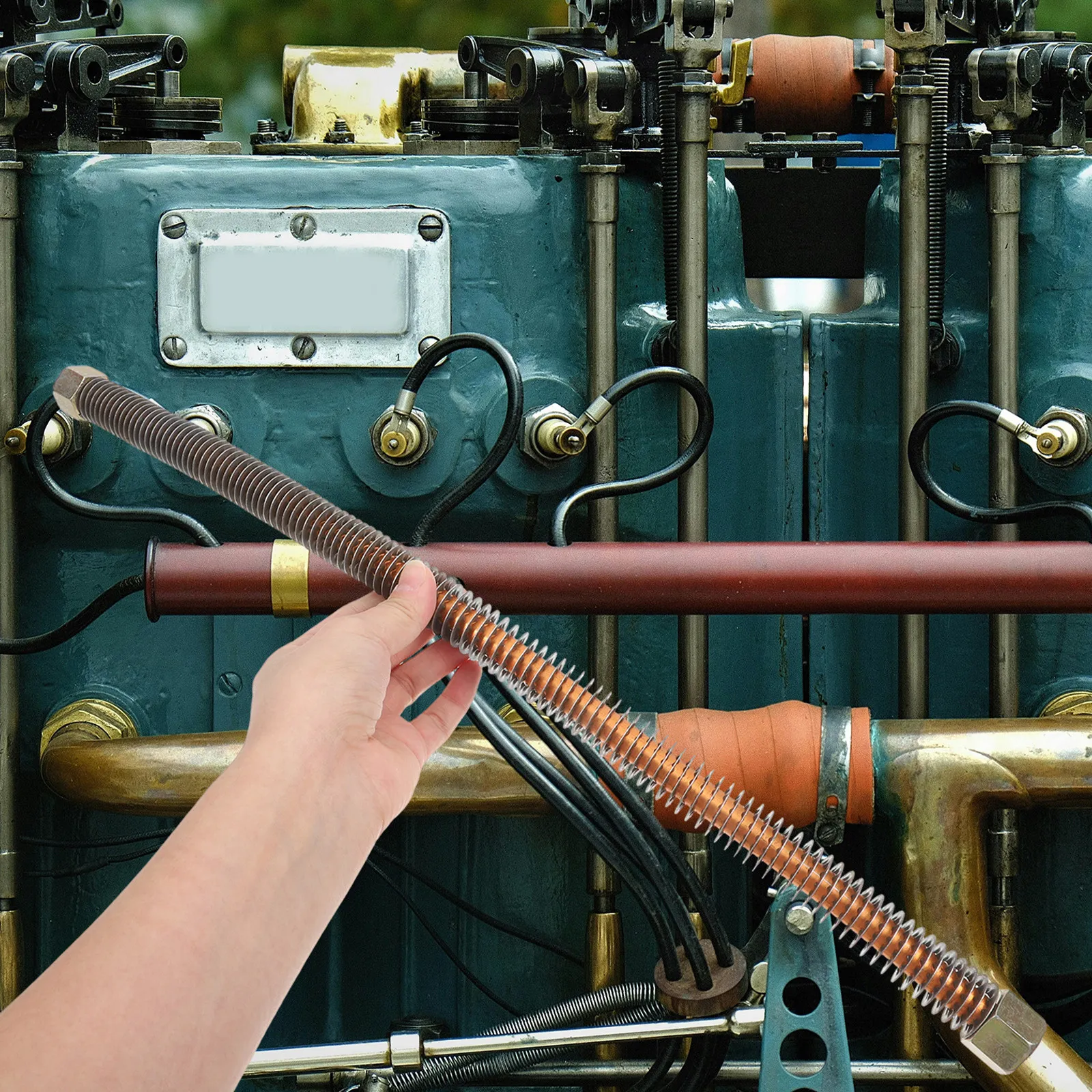 Air Compressor Exhaust Tube Aluminum Intake Pipe Flexible Hose Heat Dissipation Cooling Fins Steel Wire Hose PU Tubing Gardening
