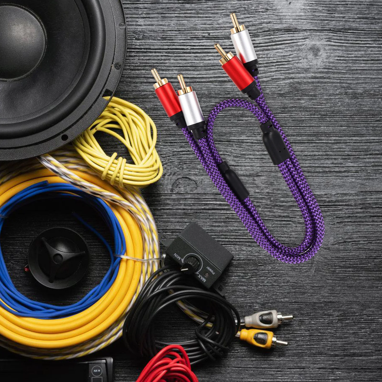 

2 Male to Male Audio Cable Stereo Sound Connectors for Car Audio Amplifiers Home Stereo System Components Speaker Cables for