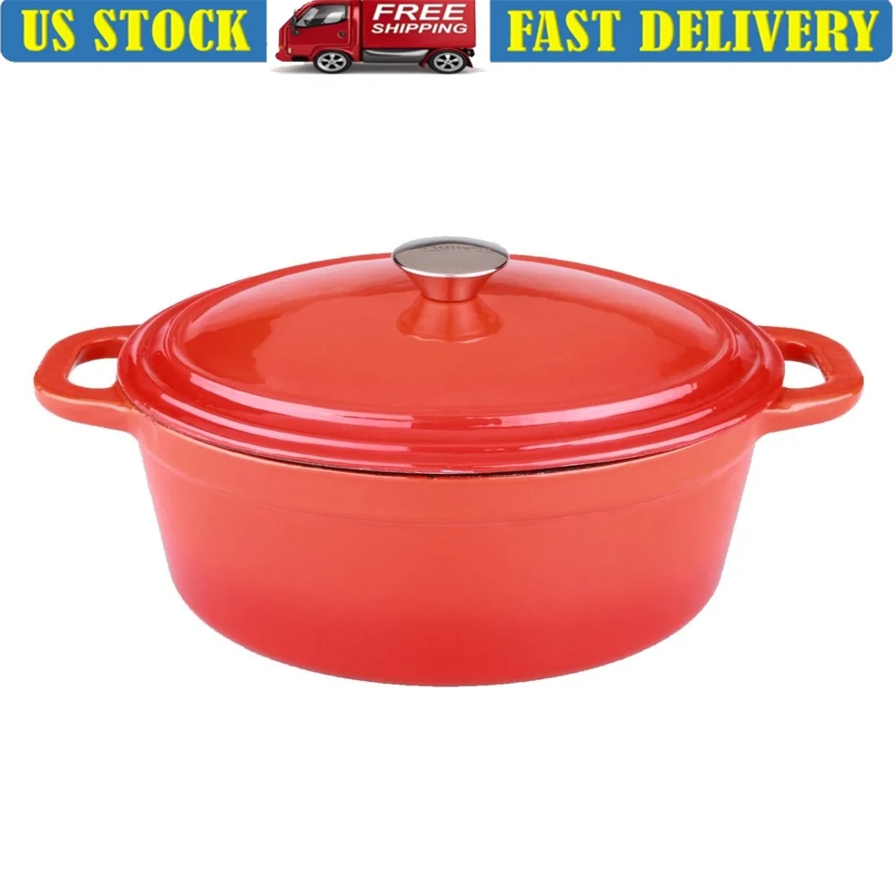 

Чугунная голландская духовка, 8qt, нео-кастрюля, антипригарная эмалированная сверхмощная кухонная духовка, безопасная индукционная газовая электрическая теплая удержание