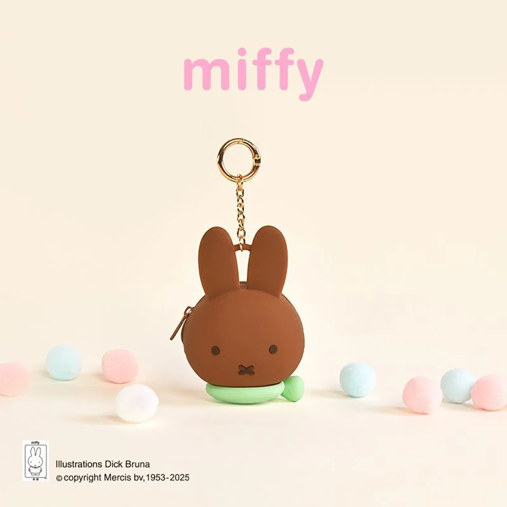 Uroczy Miffy Silikonowy Mini Portfelik na Monety Blind Box Brelok Śliczny Mini Portmonetka na Monety Zapinana na Zamek Blind Box Torebka Zawieszka do Plecaka Prezent dla Dziewczynki