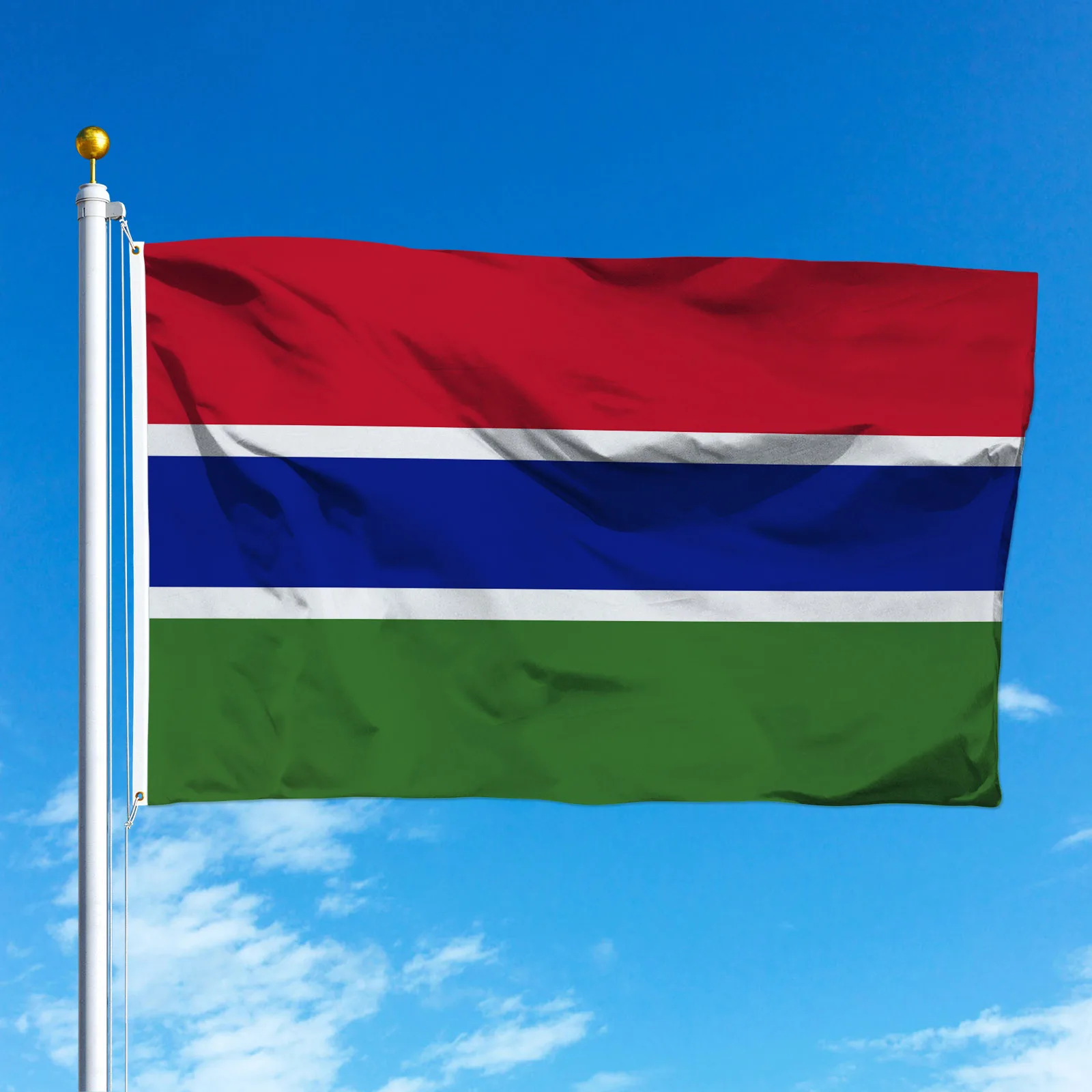 PTEROSAUR Gambia Flag 90x150cm, Gambian National Flag with Brass Grommets Room Decor Gifts for Indoor Outdoor Decoration Banner