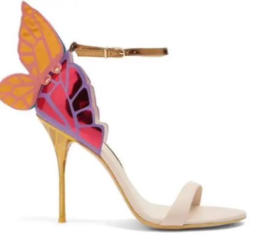 NONE Marke Design Handgemachte Frauen Schmetterling High Heels Sandalen Exquisite schöne Flügel Schuhe Weibliche Bankett Party Kleid Hochzeit Schuhe 4