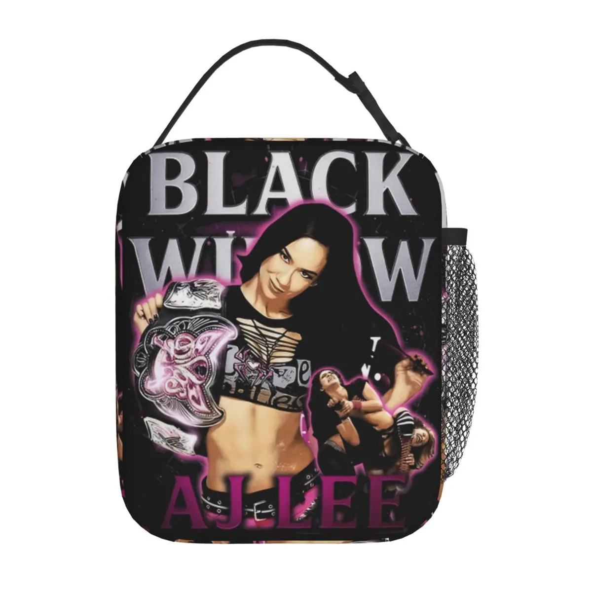 AJ Lee الأرملة السوداء تشكل معزول حقيبة الغداء حقيبة للحفاظ على البرودة قابلة لإعادة الاستخدام قدرة عالية حمل علب الاغذية الغذاء حقيبة مكتب السفر #1