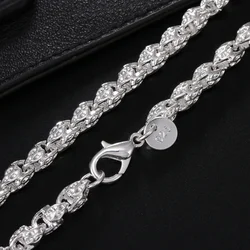 Hot 925 Sterling Silver 5MM Faucet Chain 20-24Inch Necklace For Woman Man Fashion Wedding party Jewelry noble Christmas gifts