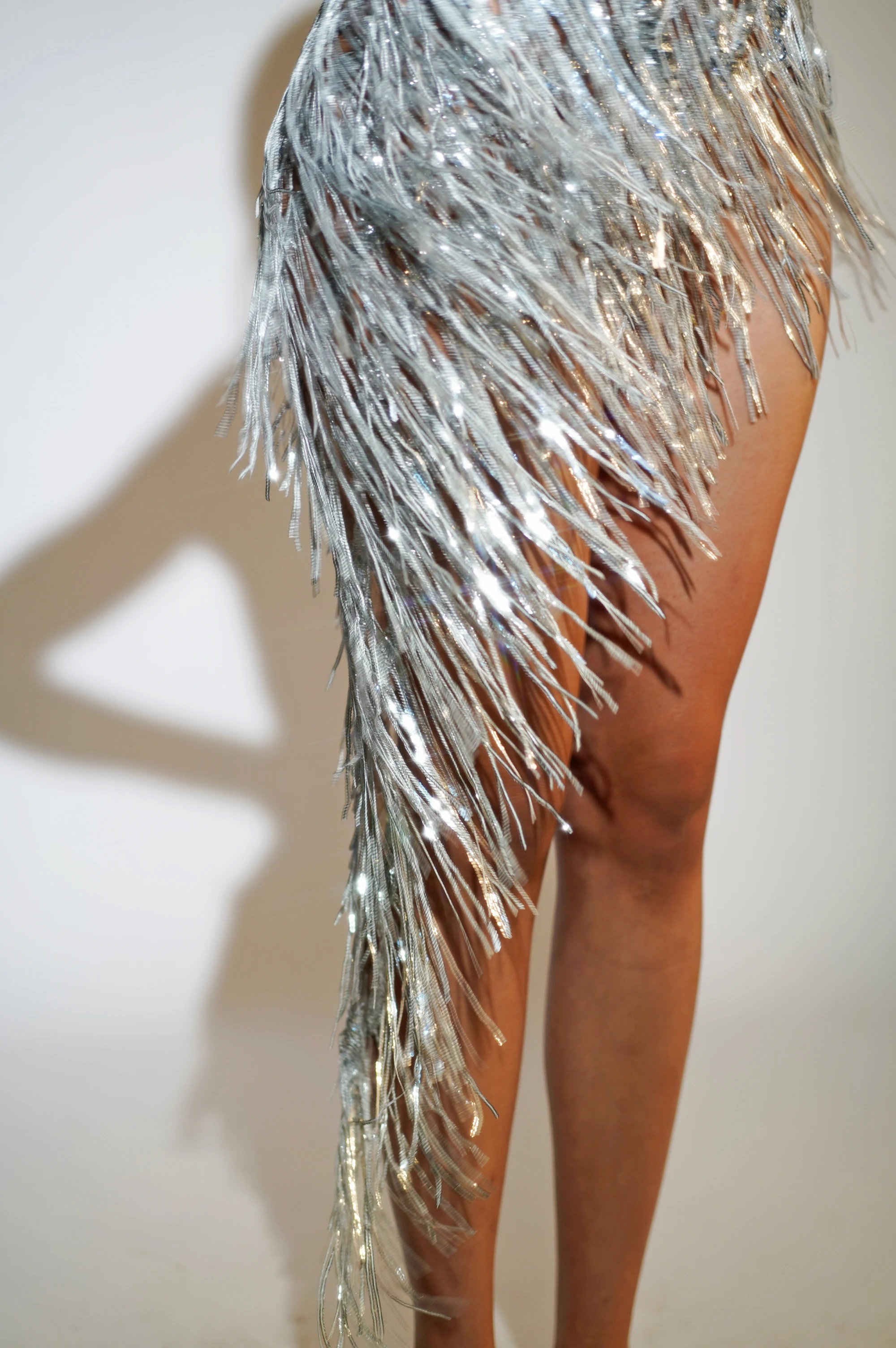 Shiny Sequin Sexy And Luxurious Mesh Tassel Long Dress Elegant Evening Dress Birthday Celebration Stage Group Performance