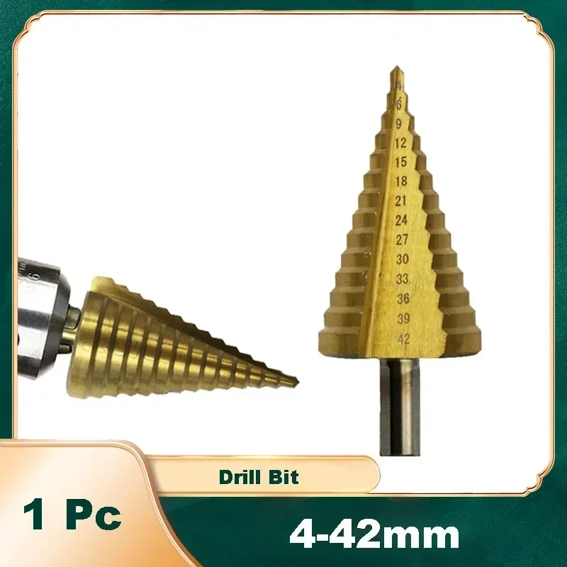 

4-42mm High Speed Steel Step Drill Bit for Metal Wood Hole Cutter HSS Titanium Coated Drilling Wood Hole Cutter Step Cone Drill