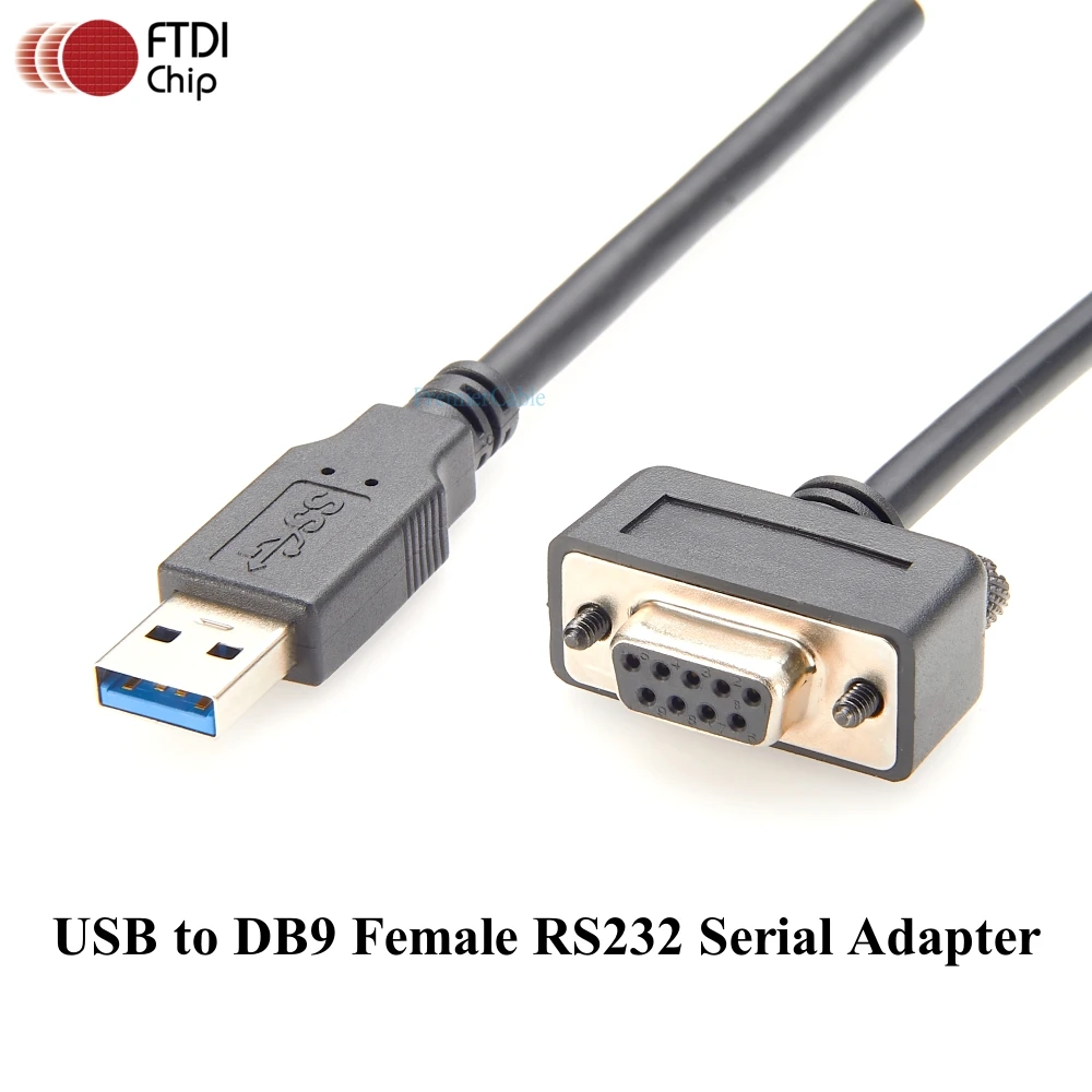 

USB to RS232 Serial Cable with Low Profile DB9 Slim RS232 DB9 Female Serial Adapter Cable with FTDI Chip USB to COM Port Cable