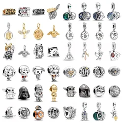 2024 New 925 Plated Silver Wings Ball Beads Charms fit European Original Bracelet For Women DIY Fashion Jewelry Making