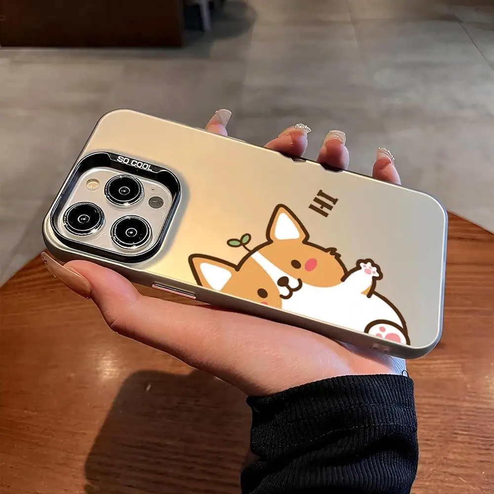 Funny Cute Dog Corgi Phone Case for iphone 16 15 14 13 11 12 Pro Max Xr X Xs 8 7 Plus Color Silver Cover image 4