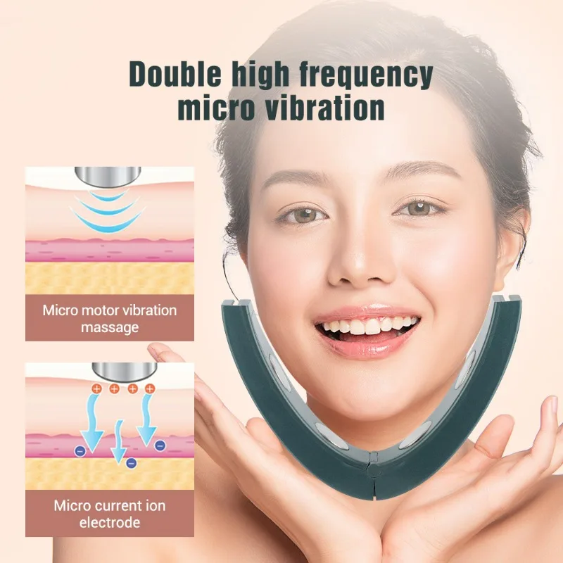 V-Face Electric Face Lift Device with 6 Modes Heated Skin Rejuvenation Wireless Remote Control Double Chin Vibration Massager