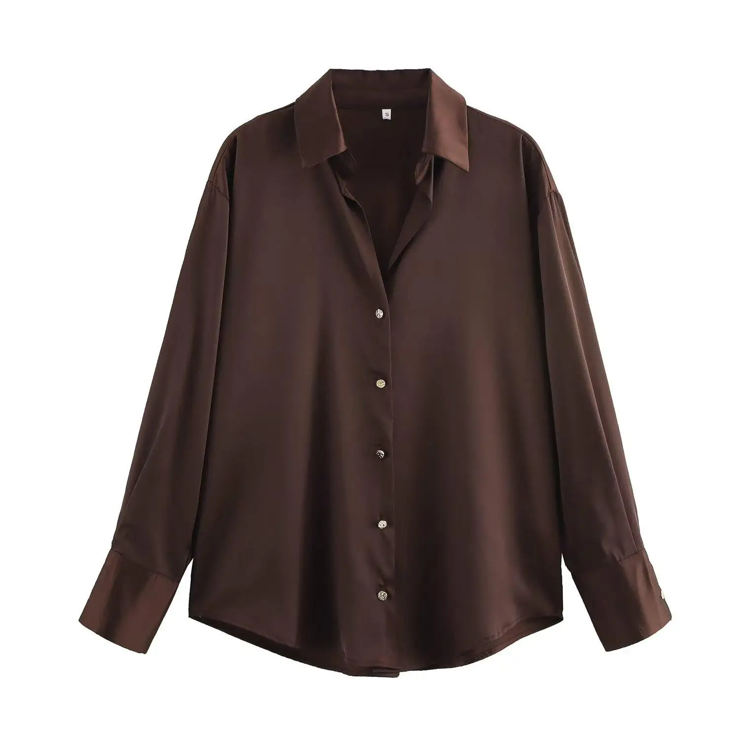 

JNLEAOG Silk Satin Feel Commute irt Autumn Winter New Sle Women's Faionable Slim Fit Long Sve Button up Pure Color
